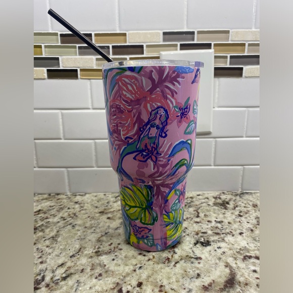 Lilly Pulitzer Insulated Thermos, Sip/Straw Cup - Picture 3 of 6